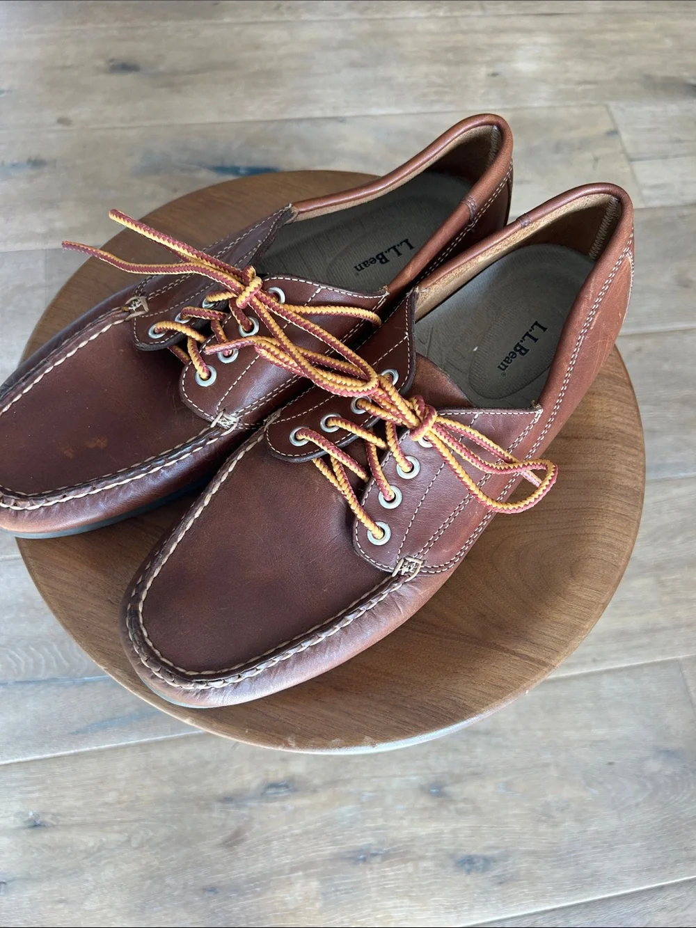 L.L. Bean Chestnut Brown Leather Men’s Boat Shoes